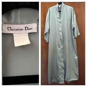 Vintage Christian Dior Floor-Length Satin Logo Robe